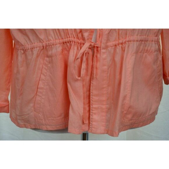 Kate Hill Big Shirt Tunic Top Sz Large Open Front Drawstring Waist Pockets NEW - Picture 3 of 6